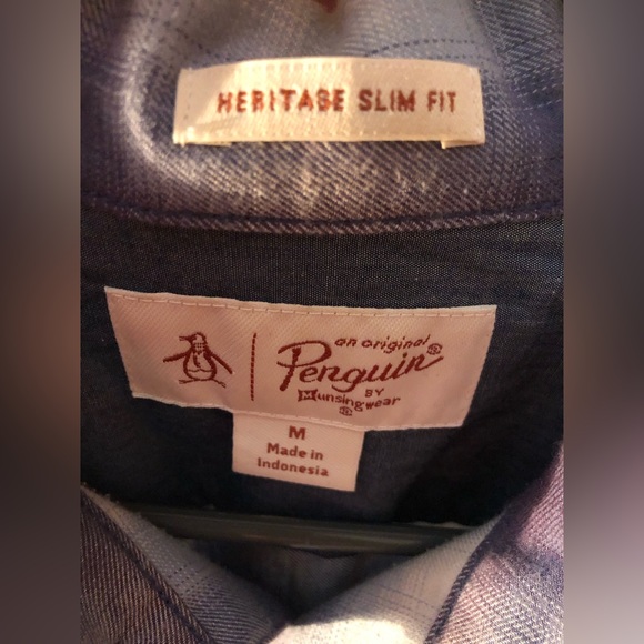 Men’s Powder Blue/Purple Penguin Flannel - Picture 4 of 5